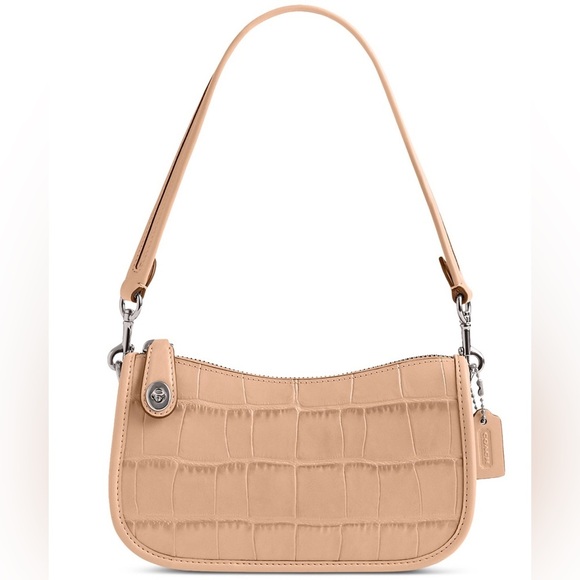Coach Handbags - New Coach Swinger Bag 20 Croc Embossed Leather Ivory